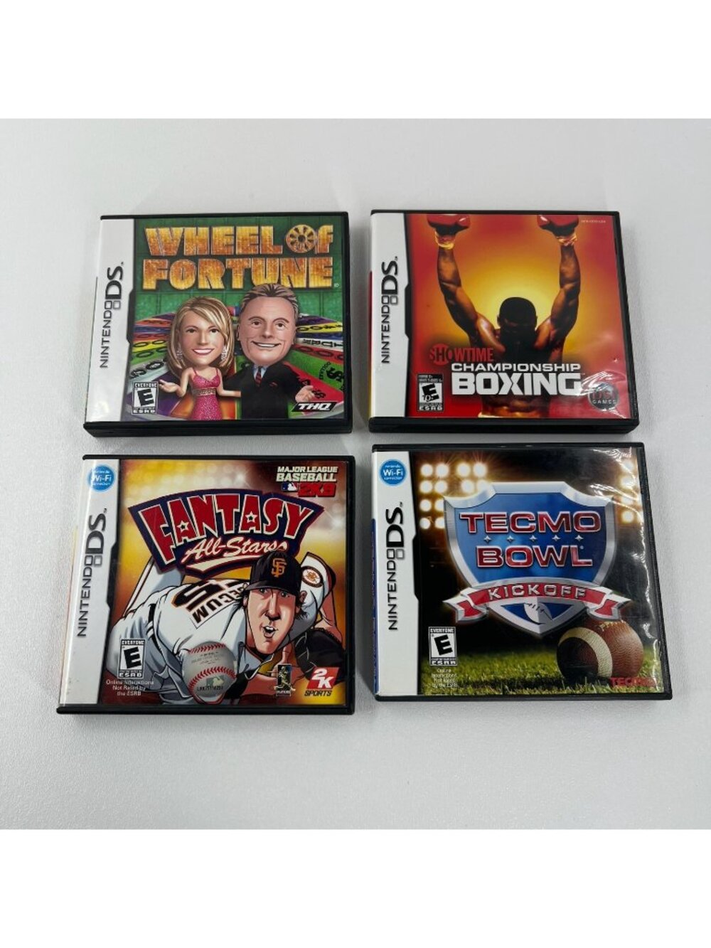 Nintendo DS Replacement Cases And Manuals Lot Of 4 Tecmo Bowl Boxing MLB Fortune